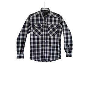 Wrangler ATG All Terrain Gear Kids Small Plaid Long Sleeve Button Up Shirt‎